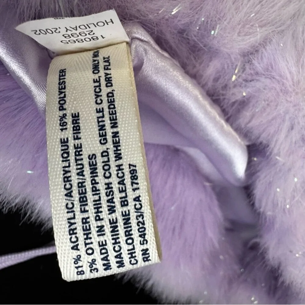 Furry backpack sparkly shimmer purple holographic Pom poms Faux Fur Backpack